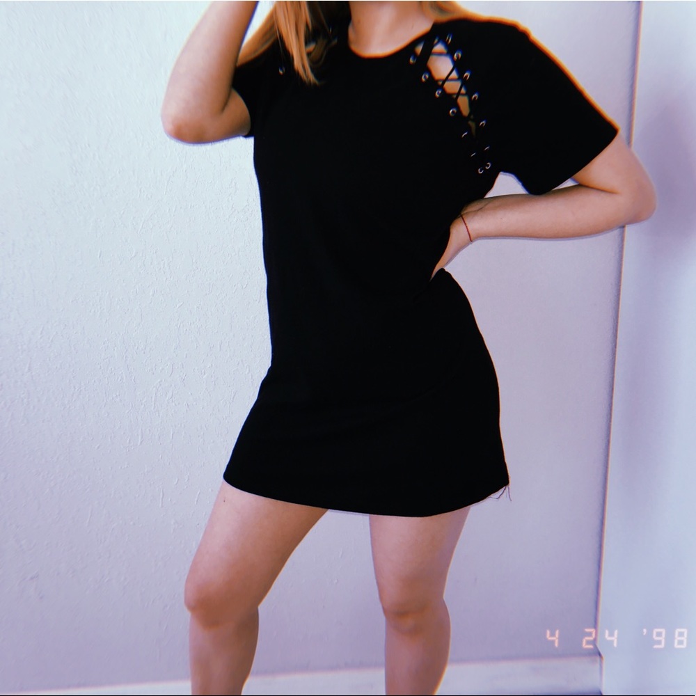 Black T-shirt dress
